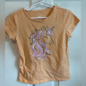Wonder Nation orange unicorn Tee XS